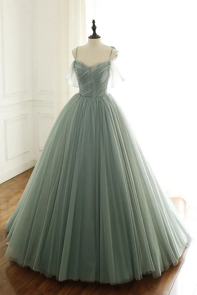 Romantic Olivia Tulle Long Prom Dresses,Ball Gown Birthday Gowns