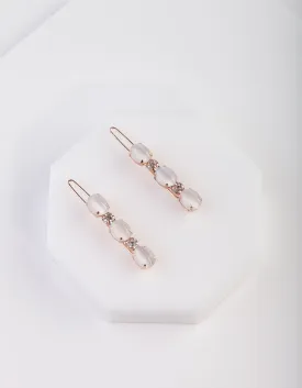 Rose Gold and Trio White Stone Clip Pack