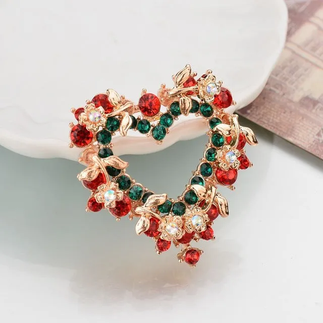 Santa Claus Christmas  Rhinestone Brooches For Women