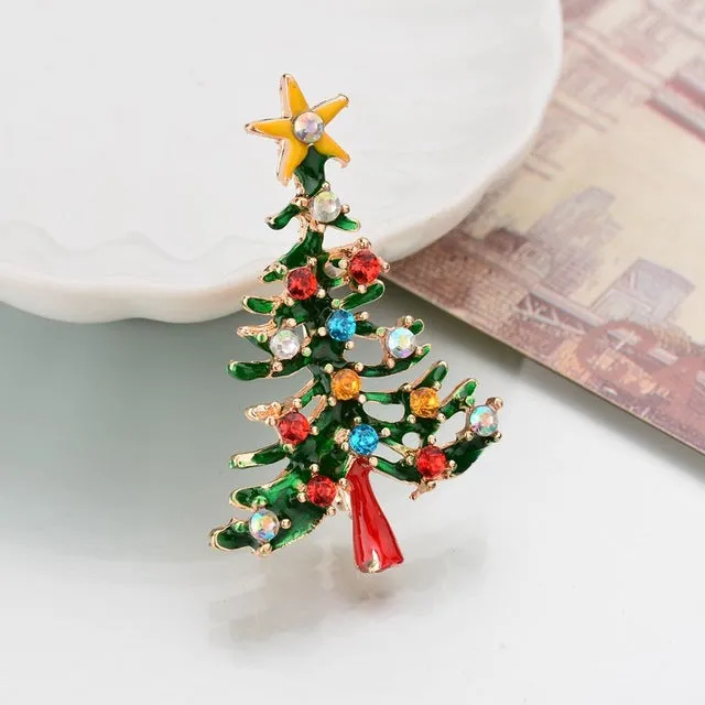 Santa Claus Christmas  Rhinestone Brooches For Women