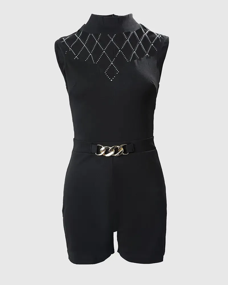 Sleeveless Tight Sexy Waist Trainer Short Jumpsuit