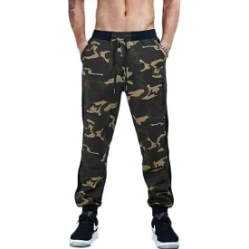 Striped Camouflage Patchwork Jogger Pants