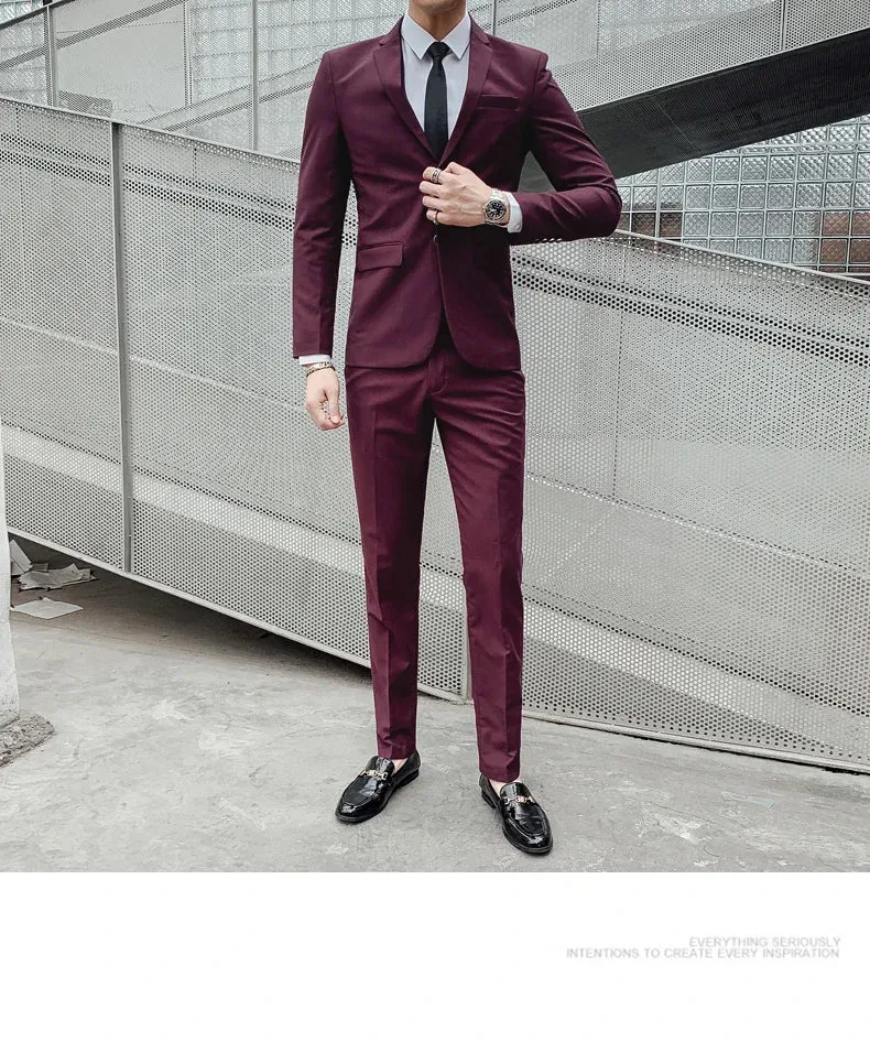 Suit (Blazer  Vest   Pants) Men's Business Gentleman Fashion Slim Work Solid Color Plus Size Fair Dress Wedding Best Man Suit