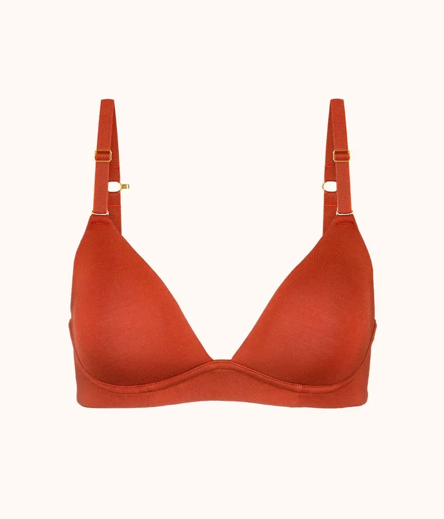 The All-Day Plunge No-Wire Bra: Burnt Orange