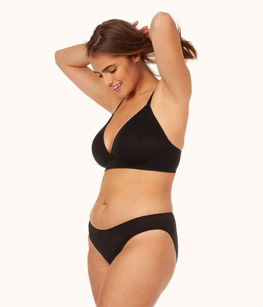 The All-Day Plunge No-Wire Bra: Jet Black