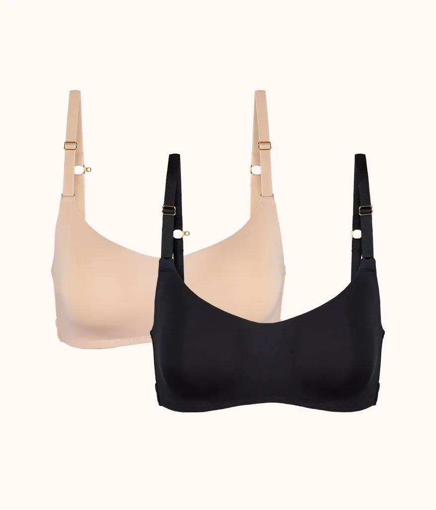 The No-Wire Balconette Bra Bundle: Jet Black/Toasted Almond