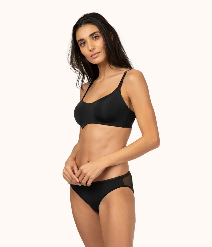 The No-Wire Balconette Bra: Jet Black