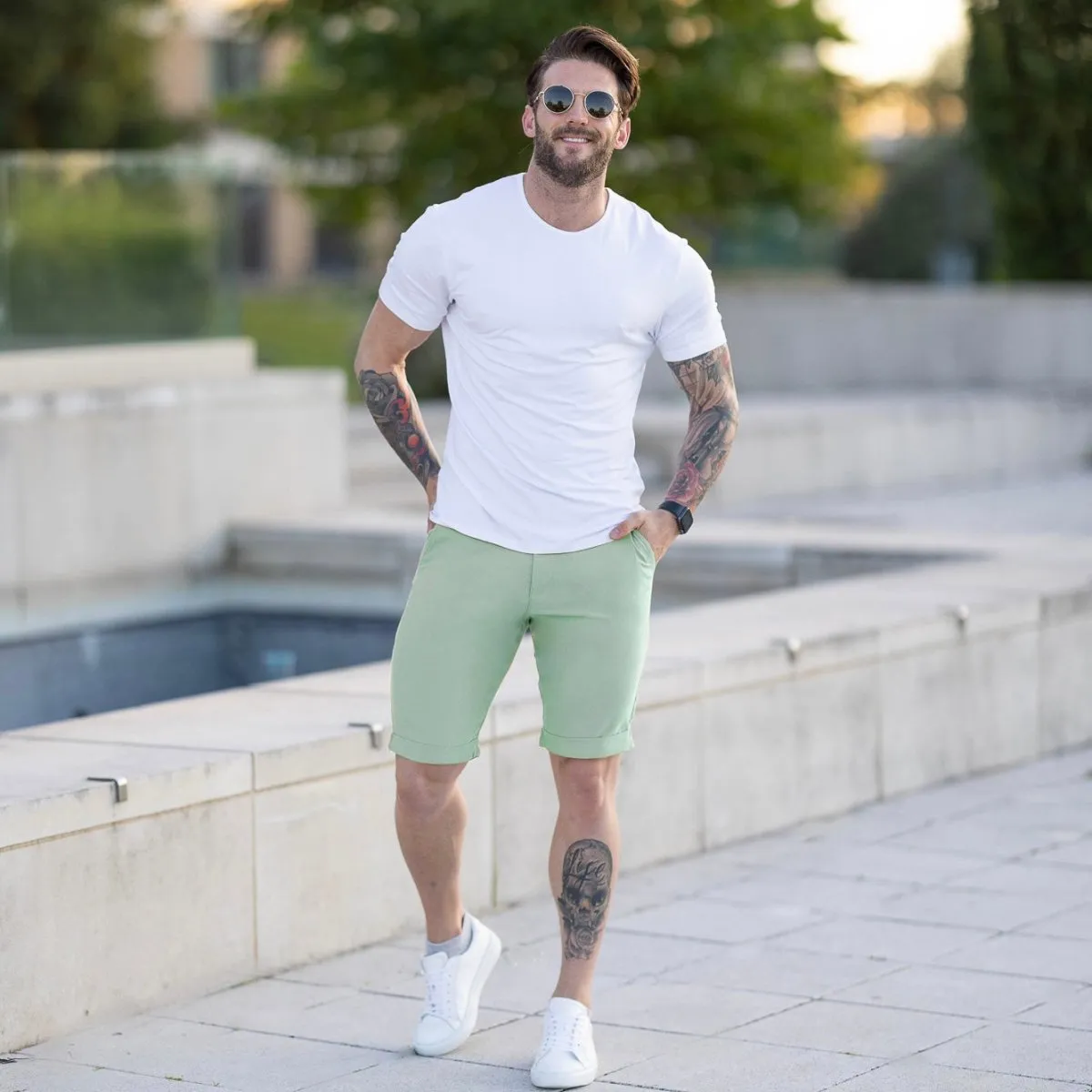 Ultra-Stretch 9” Chino Shorts - Green