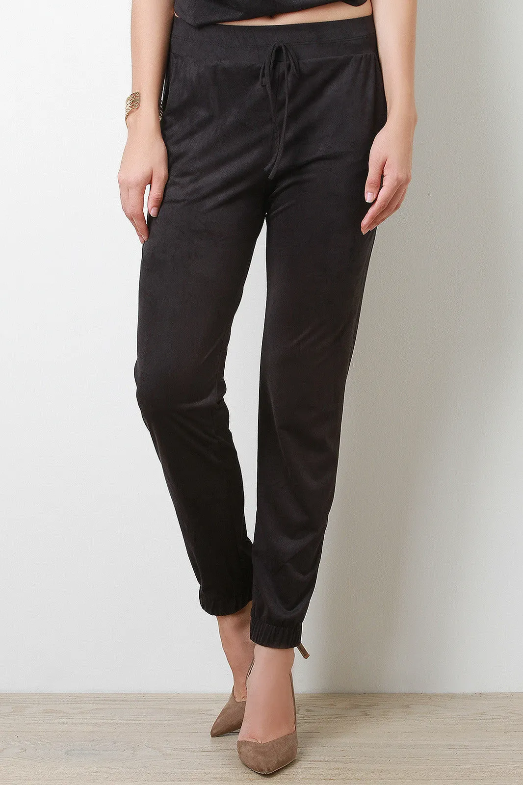 Vegan Suede Jogger Pants