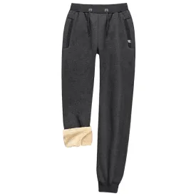 Winter Men Warm Sherpa Lined Jogger Sweatpants