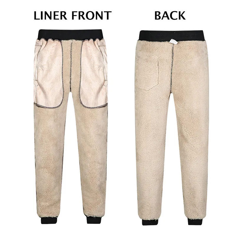 Winter Men Warm Sherpa Lined Jogger Sweatpants