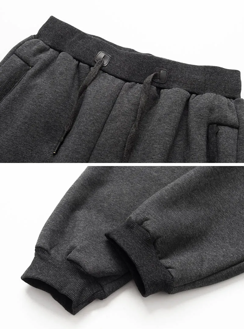 Winter Men Warm Sherpa Lined Jogger Sweatpants