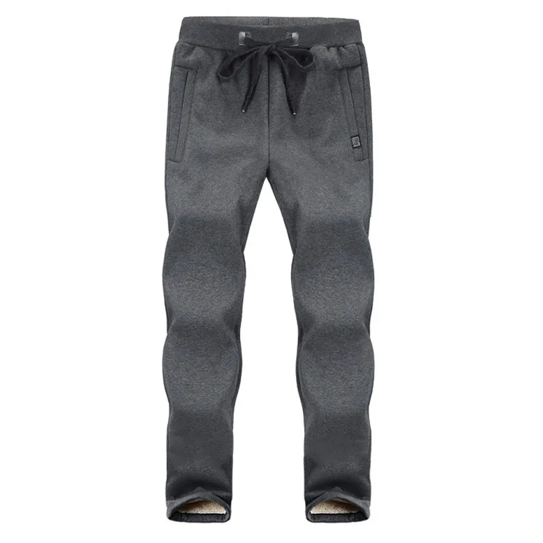 Winter Men Warm Sherpa Lined Jogger Sweatpants