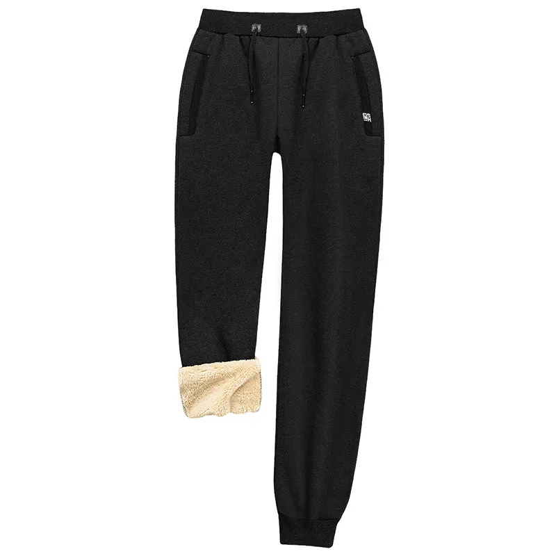 Winter Men Warm Sherpa Lined Jogger Sweatpants