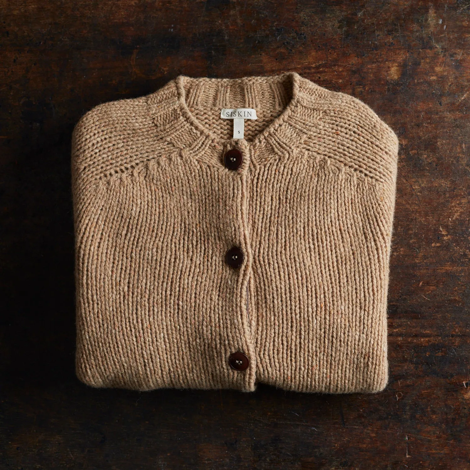 Womens Coast Cardigan - Donegal Wool - Sand