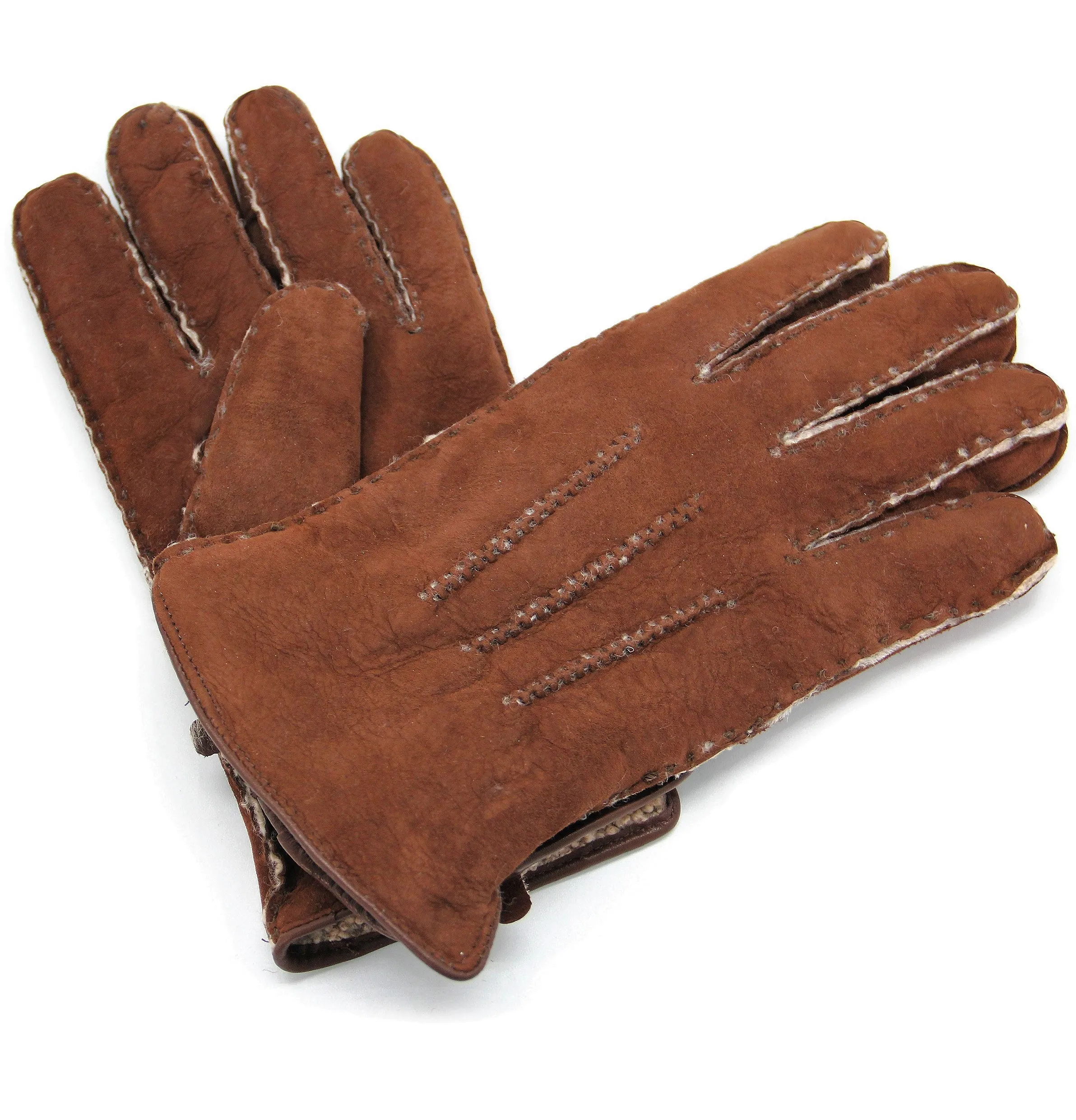 YISEVEN Men's  Shearling New Zealand Sherpa Fur Gloves